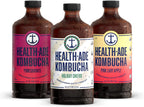 Health-Ade Kombucha Tea Organic Drink, Fermented Tea with Living Probiotics, Detoxifying Acids, Supports Gut Health, Non-GMO, Vegan, Gluten Free, 12 Pack (16 Fl Oz Bottles), Merry and Bright Variety Pack