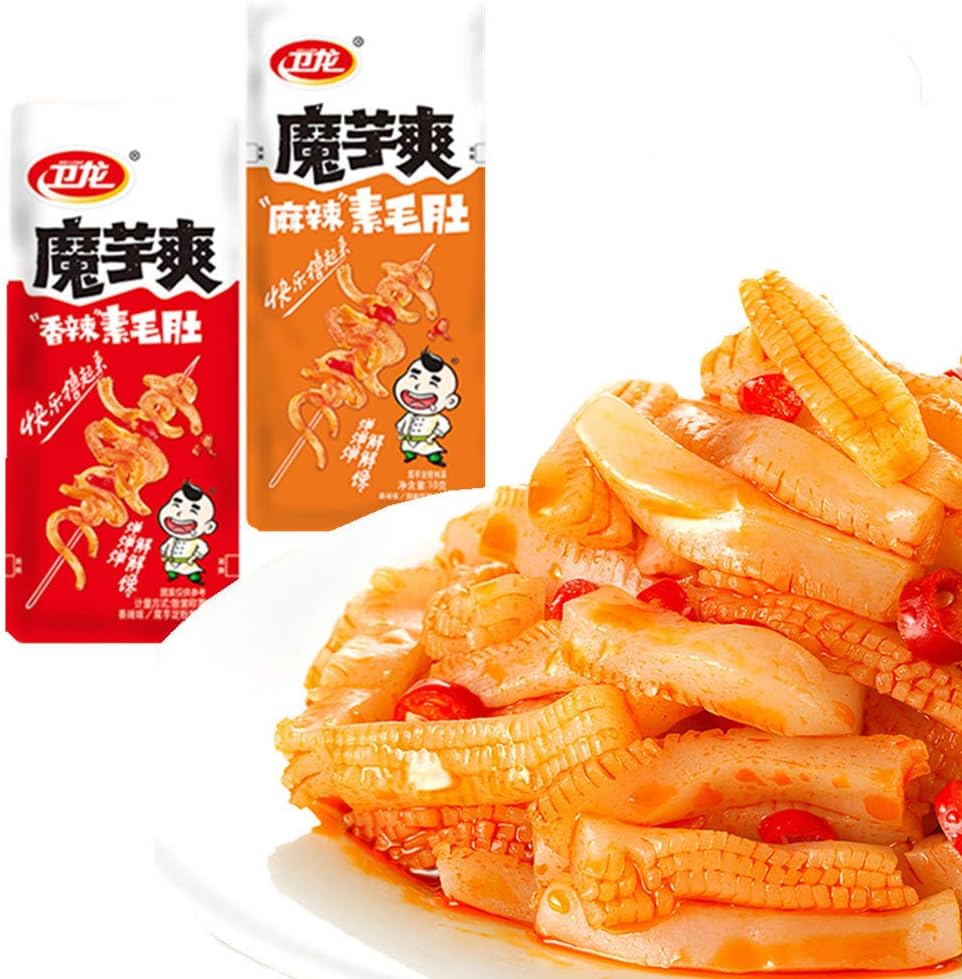 Weilong Latiao, Spicy Strip,Wei Long Konjac 20 Sachets / 360g Chinese Snack ,Chanmoyu,Moyushuang,卫龙辣条 馋魔芋 魔芋爽(Sichuan spicy麻辣)