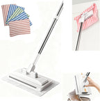 Snap Grip Mini Mop Stick with 39 inches Handle — Zero-Touch Gap Cleaner & Locking Head, Includes 1 Mini Mop & 5 Reusable Cloths for Multi-Surface Cleaning