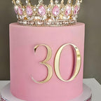 Gold Acrylic Number 30 Cake Topper, Happy 30th Birthday Cake Side Decoration,Thirty Years Old Cake Pick Decoration For 30th Anniversary Party Supplies (30-2)
