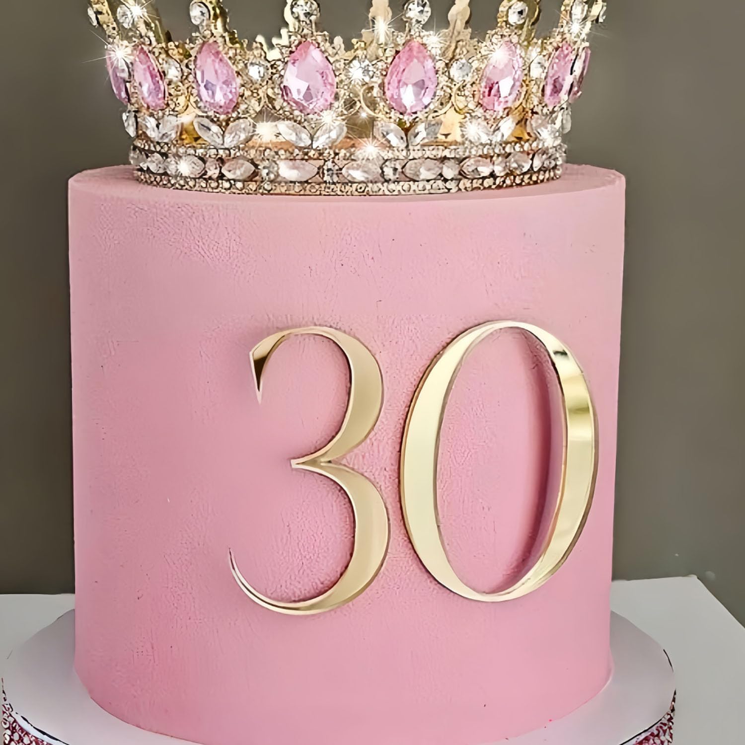Gold Acrylic Number 30 Cake Topper, Happy 30th Birthday Cake Side Decoration,Thirty Years Old Cake Pick Decoration For 30th Anniversary Party Supplies (30-2)