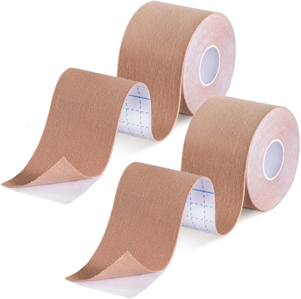 SenseYo 2 Pack Kinesiology Tape, Athletic Tape Supports Protects Muscles, Knees, Shoulders & Plantar Fasciitis, Waterproof & Hypoallergenic Kinesiology Tape (Skin Color)