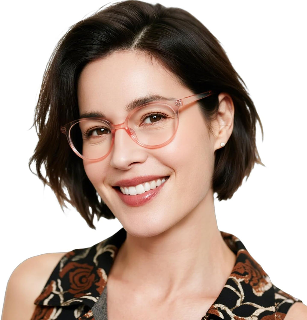 OCCI CHIARI 1.5 Reading Glasses Women Blue Light Blocking Anti Glare Computer Readers for Petite Face Pink Frames