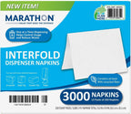 Marathon Interfold 1-Ply White Dispenser Napkins, 12 pk., 250 napkins/pk.
