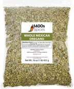1lb Dried Mexican Oregano Food Service Size. Perfect for Taco Seasoning Tamales, Meats, Enchiladas, Cheese, Salads. Rich Flavor Spices for Mexican Recipes by 1400s Spices