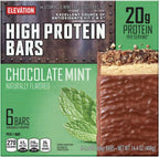 Elevation High Protein Bars – Chocolate Mint Flavor – 20g Protein Per Bar – 6 Count, 14.4 oz Total – Low Sugar, Post Workout Snack, Muscle Recovery, Meal Replacement, Energy Bar