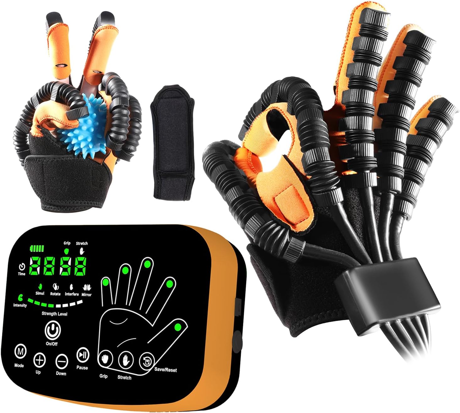 6th-Gen Rehabilitation Robot Gloves – Automatic Finger Training Glove for Paralysis & Hemiplegia, Mirror Training & Multi-Mode Home Stroke Therapy Equipment (RH, S)