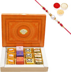 Ghasitaram Gifts Jaiccha Rakhi Gifts for Brothers Best Assorted Bites 12 pcs with Rakhi