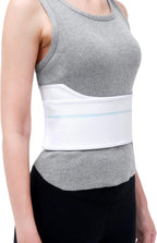 Pauline Broken Rib Brace for Women - Compression Chest Binder for Cracked Ribs Support & Chest Pain Relief - Rib Belt for Bruised Rib Cage (White, Fits 30”-45”)