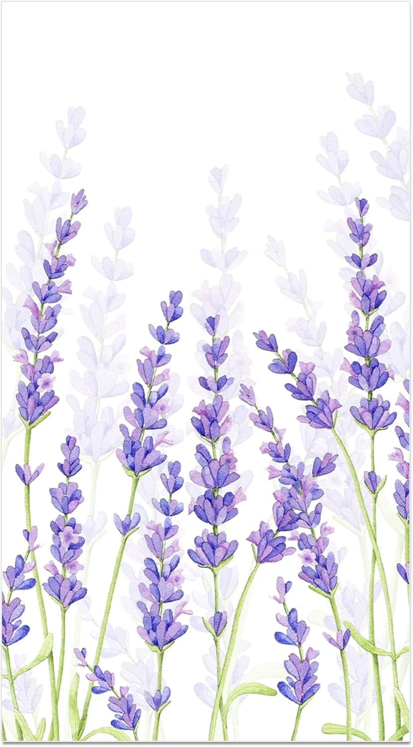 80PCS Lavender Paper Napkins - 4.5x8 Inch Disposable Lavender Guest Napkins, Flower Party Supplies, Floral Birthday Decorations for Wedding,Birthday,Baby Shower, Tea Garden Party, Bridal Shower