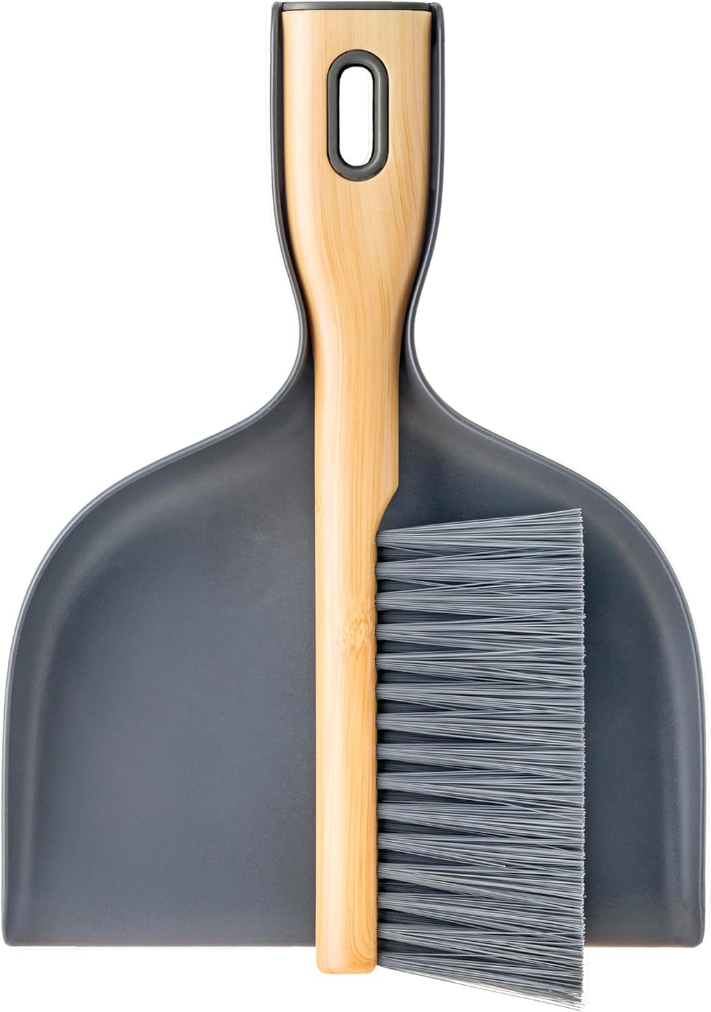 Vigar Bamboo Print Handy Set, Compact Dust Pan and Brush, Ergonomic Handles, Stores Easily