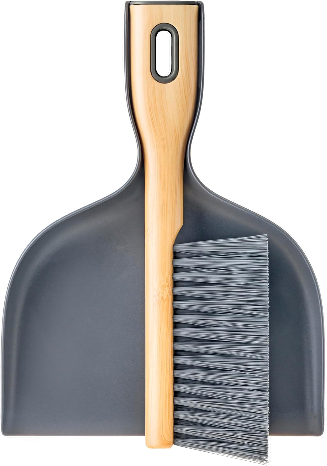 Vigar Bamboo Print Handy Set, Compact Dust Pan and Brush, Ergonomic Handles, Stores Easily