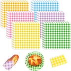 Whaline 240 Sheets Plaids Wax Paper Sheets Spring Easter Sandwich Wrap Paper 12x12 Inch Checkered Deli Wrappers Food Basket Liners for Bread Baking Picnic Party Table Supplies