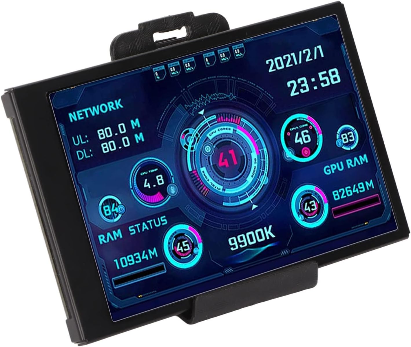 3.5in Computer Temp Monitor, PC Sensor Panel Display, PC CPU HDD Data Monitor Computer Temperature Display for System(3.5inch)