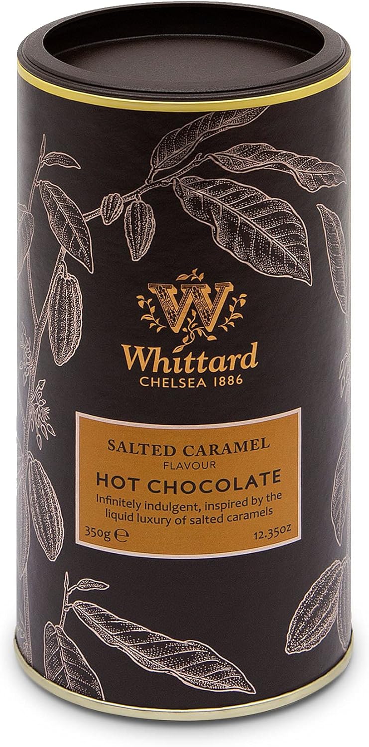 Whittard of Chelsea - Salted Caramel Flavor Hot Chocolate - Milk Chocolate Mix, Vegetarian, Vegan Friendly, Baking Cocoa (350g, 1ct)