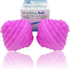 Eco-Friendly Laundry Balls, Premium Washing Ball, Add Double The Ceramic Balls Again, 2000 Times Super Laundry Balls, All Natural No-Chemical Detergent(Large,Pink)