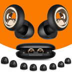 Ear Plugs for Sleeping, 45dB Silicone Ear Plugs for Noise Reduction, Reusable Sleeping Noise Cancelling Earplugs for Snoring, Concert & Shooting Ear Protection with 8 Eartips(Dark Black)