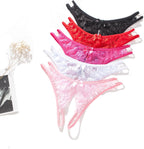 Justgoo Womens Lace G-String Thongs Panties Underwear Low Rise T-Back Underpants Pack of 1-5