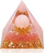 Hopeseed Orgone Pyramid Flower of Life Orgonite Rose Quartz Healing Crystal Pyramid Chakra Reiki Positive Energy Generator for Reduce Stress Promote Relationships and Bring Success Spiritual Gift
