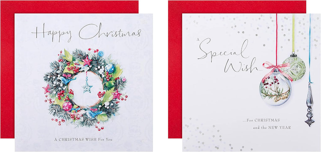 Hallmark Boxed Charity Christmas Cards - Pack of 16 in 2 Lucy Cromwell Illustrated Designs, 25572261, Multicoloured