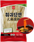 Wang Wide Glass Noodles - Korean Sweet Potato Glass Noodles for Japchae & Hot Pot - Sweet Potato Starch - Gluten Free, Vegan - Pack of 1 (10.58 oz)