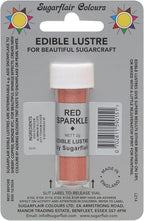 Sugarflair RED SPARKLE Edible Lustre Dust Powder - Cake decorating shimmer