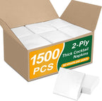 1500 Count White Cocktail Napkins Paper, 2-Ply Cocktails Napkin Bulk, 4.5 x 4.5 Inch White Napkins Disposable for Party Bar Holiday Dining Christmas Wedding and Everyday.