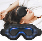 Sleep Eye Mask for Men Women, Weighted Sleeping Mask for Side Sleeper, Travel Blackout Night Blindfold Eye Shade Cover with Adjustable Strap (Obsidian)