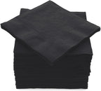 100 Pack Black Beverage Napkins, Big Party Pack, 2 Ply, Ideal for Wedding, Party, Birthday, Dinner, Lunch, Cocktails. (5” x 5”) by Amcrate