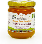 Wild Lavender Organic Raw Honey from Wild Lavender Flowers, Artisanal Fruity and Harmonious Sweet Honey from Sardinia, Italy - (250gr) 8.8 oz
