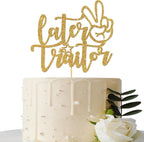 Gold Glitter Later Traitor Cake Topper, Coworker Going Away Party Decorations - Farewell/Retirement/Job Change/Relocating Party Supplies