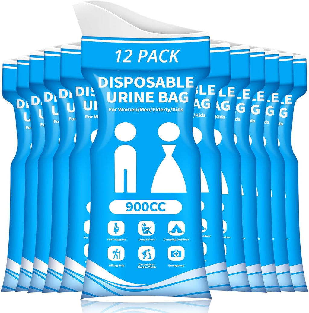 Disposable Urine Bag for Travel - 900ML Portable Pee Bags for Women Men 8/12/20/24/28 PCS Emergency Vomit Bags Urinal Toilet for Car Camping, Road Trip,Traffic Jam, Pregnant, Kid, Patient