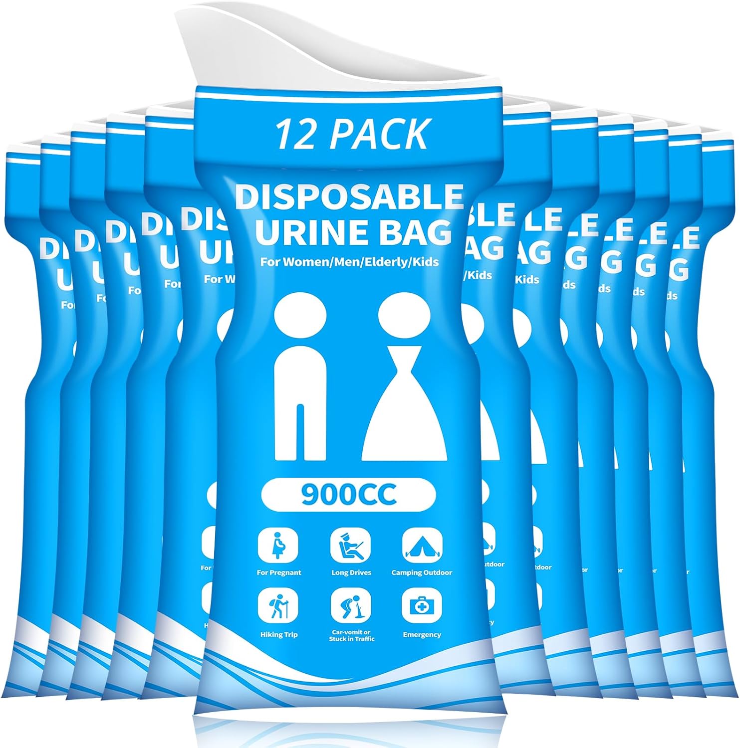 Disposable Urine Bag for Travel - 900ML Portable Pee Bags for Women Men 8/12/20/24/28 PCS Emergency Vomit Bags Urinal Toilet for Car Camping, Road Trip,Traffic Jam, Pregnant, Kid, Patient
