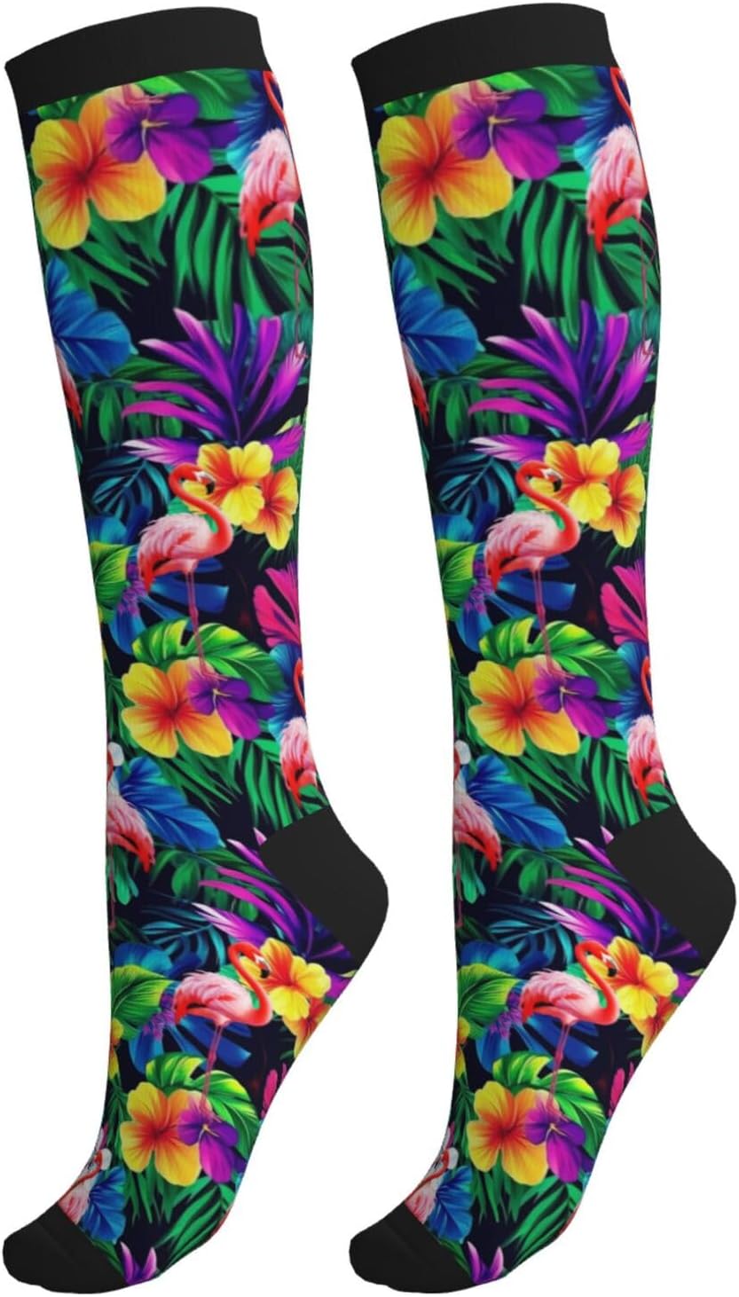 Compression Socks Calf Knee High Support Socks Novelty For Women Men Athletic Running Hiking Nurse
