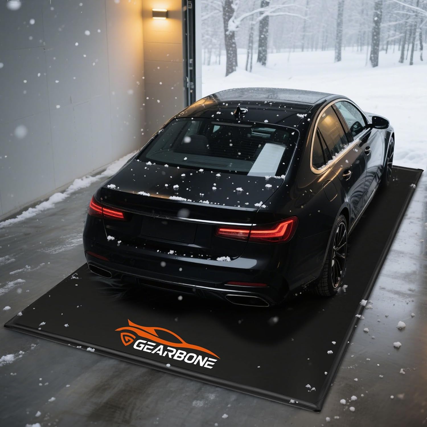Garage Floor Containment Mat 8'6" x 22', Extra Thick PVC Parking Mat with 1.2" Raised Edges, Non-Slip Waterproof Floor Protector for Snow, Rain & Mud, Easy Clean, Fits Full-Size SUVs & Trucks
