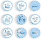 45 PCS Edible Blue Elephant Cupcake Toppers Picks Gender Reveal Cake Decorations for Elephant Theme Baby Shower Kids Birthday Party Cake Decorations Supplies