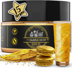Dazzle Dust Edible Glitter Powder Sprinkles for Cake Decorating, Drinks, Cookie, Icing, Dessert Decorations, Sparkly Luster, Food-Grade, Vegan, Gluten Free, Kosher, Bulk 15g, Gold