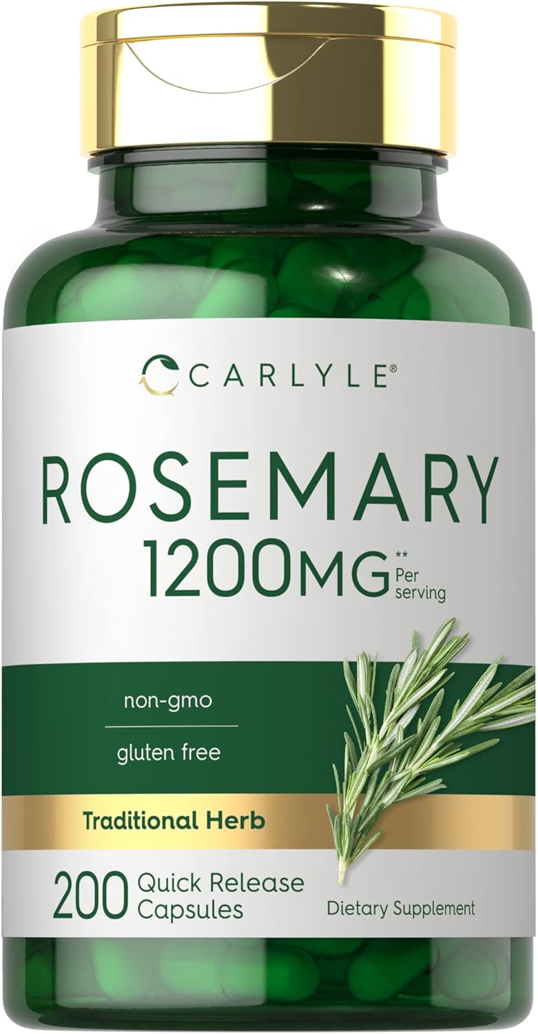 Carlyle Rosemary Capsules | 200 Count | Non-GMO & Gluten Free Extract
