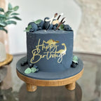 Acrylic Happy Birthday Cake Toppers Golden Dinosaur Sign Cake Toppers for Boys and Girls Baby Shower Kids Birthday Party Cake Decor Supplies