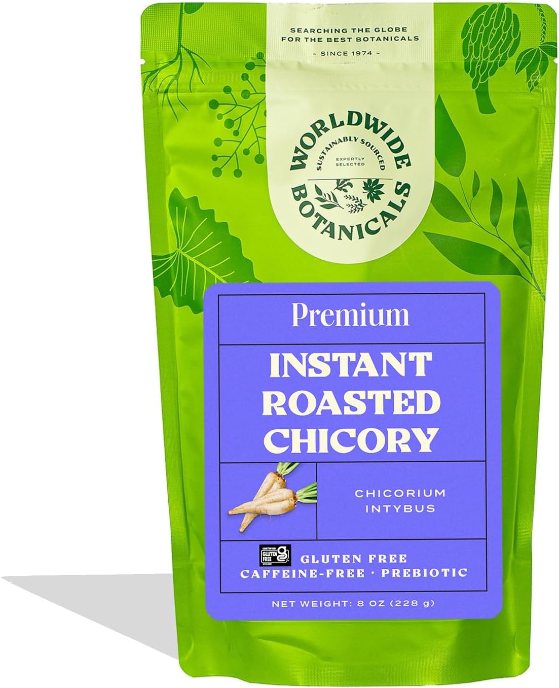 Worldwide Botanicals Instant Chicory Root, 114 servings – Caffeine-free Coffee Alternative - Blend Instant Chicory with Coffee, Prebiotic, Acid-Free, Kosher, Gluten-Free – 8 ounces