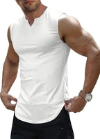 JMIERR Men's Ribbed Tank Tops Knit Sleeveless Workout T Shirt Muscle Gym Fitness Tee