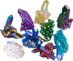 3PCS Crystal Cluster Rainbow Crystal Clusters Random Angel Aura Quartz Gem Stones Healing Crystals and Stones Gemstones Protection Crystals Wicca Gemstone Collection Natural Decorative Cristal 3.3-4OZ