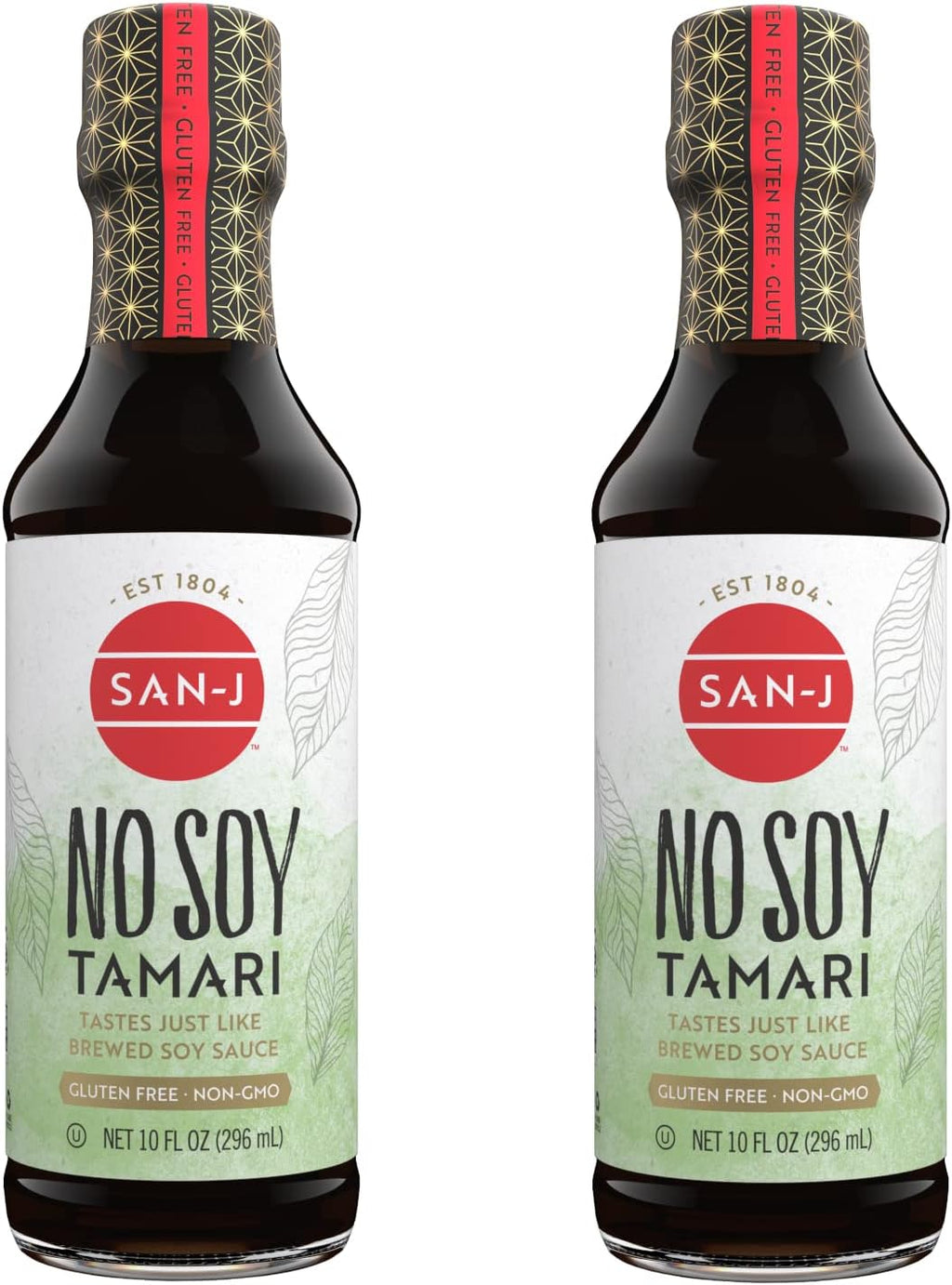 San-J - No Soy Tamari - Specially Brewed Soy Sauce Alternative - 10 oz. Bottles - 2 Pack