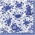 Caspari Delft Paper Luncheon Napkins in Blue, Two Packs of 20