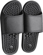 Health Foot Massage Slippers Acupressure Point Care Magnet Therapy Promoting Blood Circulation Myofascial Release Trigger Point Acupuncture Relaxation Gifts for Parents(Black,8.5-9)