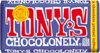 Tony's Chocolonely 42% Dark Milk Chocolate Bar with Pretzel and Toffee Belgium Chocolate, No Artificial Flavoring, Fairtrade & B Corp Certified - 6.35 Oz