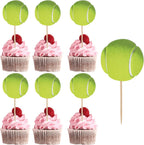 36Pcs Tennis Cupcake Toppers, Sports Ball Cupcake Picks Tennis Theme Birthday Cake Decorations Party Topper Cake Decor for Baby Shower Kids Birthday Party Decorations Supplies