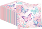 50 Pcs Butterfly Napkins 13 x 13 Inches, Butterfly Birthday Paper Napkins Butterfly Theme Supplies Disposable Cocktail Napkinsfor Kids Girl Birthday Party Decorations (Butterfly)