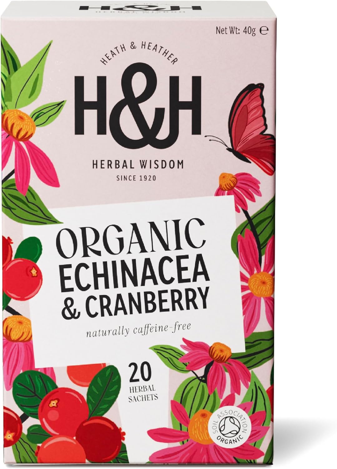 Heath & Heather Organic Echinacea & Cranberry Infusion 20 bags