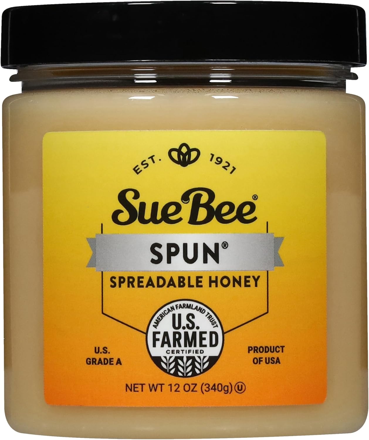 Sue Bee Premium Spun Honey, Pure Honey, Product of USA, US Grade A, Whipped Honey, 12 Ounce (Pack of 1)